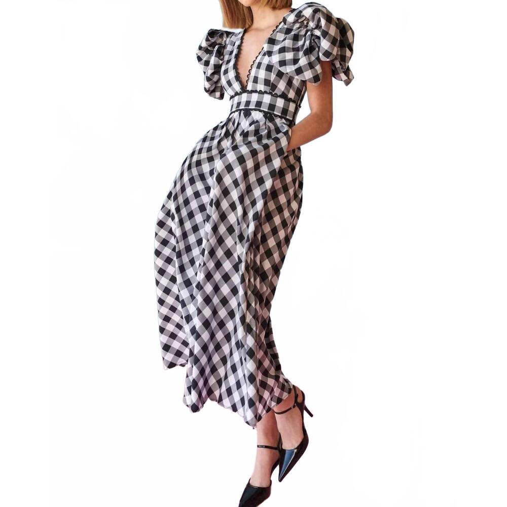 NEW CELIA B curazao vichy dress in black & white - Picture 4 of 4